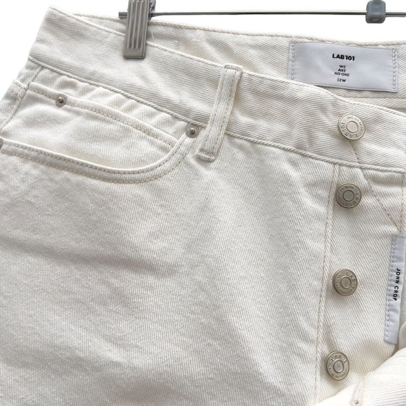 New - Lab 101 - Ivory John Crop Ozone Slim Straight Denim Jean - Size 32 (34x29) - Picture 3 of 9